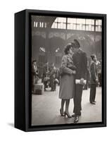 Sailor Kissing His Girlfriend Goodbye before Returning to Duty, Pennsylvania Station-Alfred Eisenstaedt-Framed Stretched Canvas