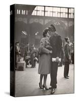 Sailor Kissing His Girlfriend Goodbye before Returning to Duty, Pennsylvania Station-Alfred Eisenstaedt-Stretched Canvas