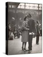 Sailor Kissing His Girlfriend Goodbye before Returning to Duty, Pennsylvania Station-Alfred Eisenstaedt-Stretched Canvas