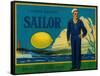 Sailor Lemon Label - Tustin, CA-Lantern Press-Framed Stretched Canvas