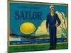 Sailor Lemon Label - Tustin, CA-Lantern Press-Mounted Art Print