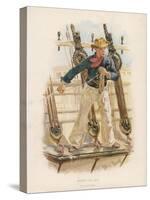 Sailor of the British Navy Heaves the Lead to Measure the Depth of Water-W.c. Symons-Stretched Canvas
