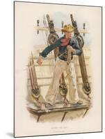 Sailor of the British Navy Heaves the Lead to Measure the Depth of Water-W.c. Symons-Mounted Art Print