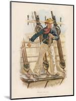 Sailor of the British Navy Heaves the Lead to Measure the Depth of Water-W.c. Symons-Mounted Art Print