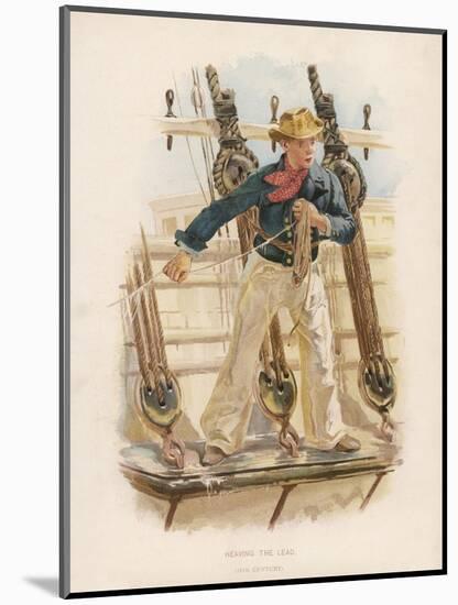 Sailor of the British Navy Heaves the Lead to Measure the Depth of Water-W.c. Symons-Mounted Art Print