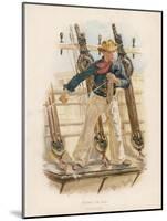 Sailor of the British Navy Heaves the Lead to Measure the Depth of Water-W.c. Symons-Mounted Art Print