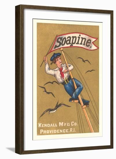 Sailor on Mast with Banner-null-Framed Art Print