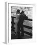 Sailor on Shore Leave Standing on Pier with a Young Woman-Peter Stackpole-Framed Photographic Print