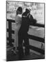 Sailor on Shore Leave Standing on Pier with a Young Woman-Peter Stackpole-Mounted Photographic Print