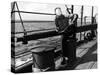 Sailor Relaxing Aboard a Us Navy Cruiser at Sea While Reading a Copy of Life Magazine During WWII-Ralph Morse-Stretched Canvas