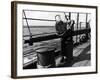 Sailor Relaxing Aboard a Us Navy Cruiser at Sea While Reading a Copy of Life Magazine During WWII-Ralph Morse-Framed Photographic Print