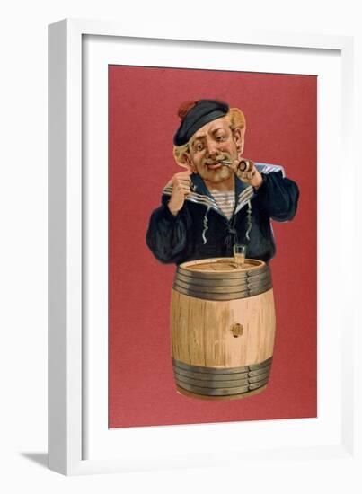 Sailor Smoking a Pipe and Drinking Rum, 1900-null-Framed Giclee Print