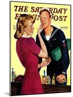 "Sailor Sniffing Perfume," Saturday Evening Post Cover, January 17, 1942-John Newton Howitt-Mounted Giclee Print