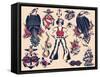 Sailor Tattoos Vintage Tattoo Flash-null-Framed Stretched Canvas