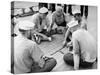 Sailors Aboard a Us Navy Cruiser at Sea Playing a Game of Dominoes on Deck During WWII-Ralph Morse-Stretched Canvas