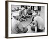 Sailors Aboard a Us Navy Cruiser at Sea Playing a Game of Dominoes on Deck During WWII-Ralph Morse-Framed Photographic Print