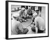 Sailors Aboard a Us Navy Cruiser at Sea Playing a Game of Dominoes on Deck During WWII-Ralph Morse-Framed Photographic Print