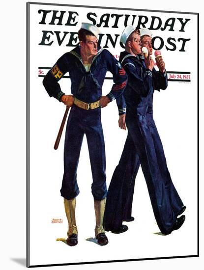 "Sailors and Cones," Saturday Evening Post Cover, July 24, 1937-Albert W. Hampson-Mounted Giclee Print