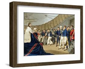 Sailors at Prayer on Board Lord Nelson's Ship after the Battle of the Nile-John Augustus Atkinson-Framed Giclee Print