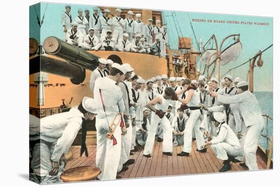 Sailors' Boxing Match On Board Ship-null-Stretched Canvas