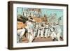 Sailors' Boxing Match On Board Ship-null-Framed Art Print