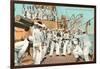 Sailors' Boxing Match On Board Ship-null-Framed Art Print