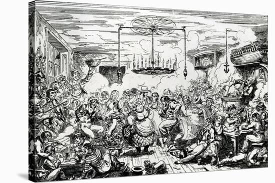 Sailors Carousing, or a Peep in the Long Room, 1825-George Cruikshank-Stretched Canvas