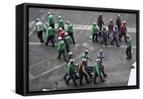 Sailors Carry Stretchers in Response to a Mass Casualty Drill-null-Framed Stretched Canvas