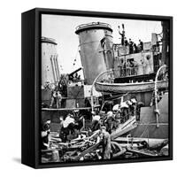 Sailors Carrying Potatoes onto HMS 'Coventry', Second World War-null-Framed Stretched Canvas