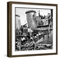 Sailors Carrying Potatoes onto HMS 'Coventry', Second World War-null-Framed Photographic Print