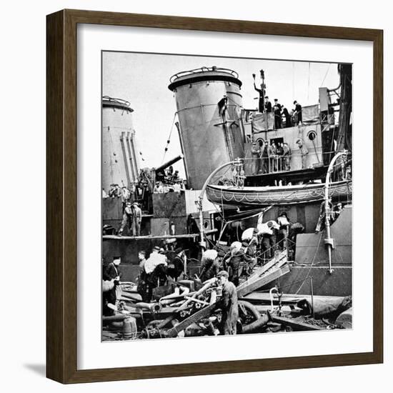 Sailors Carrying Potatoes onto HMS 'Coventry', Second World War-null-Framed Photographic Print