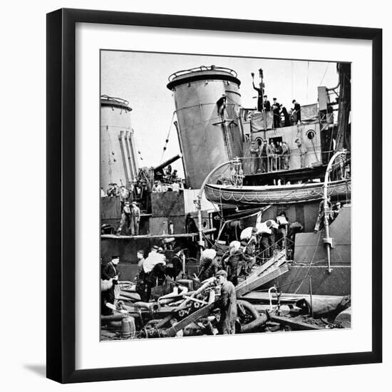 Sailors Carrying Potatoes onto HMS 'Coventry', Second World War-null-Framed Photographic Print