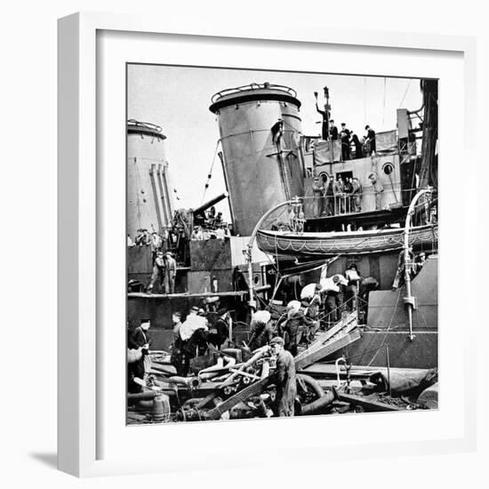 Sailors Carrying Potatoes onto HMS 'Coventry', Second World War-null-Framed Photographic Print