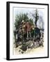 Sailors Digging for Captain Kidd's Pirate Treasure-null-Framed Giclee Print