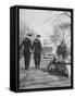 Sailors Eyeing Girls Legs, Capitol Building in Background-Francis Miller-Framed Stretched Canvas