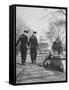 Sailors Eyeing Girls Legs, Capitol Building in Background-Francis Miller-Framed Stretched Canvas