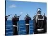 Sailors Fire a Gun Salute During a Burial-At-Sea Aboard Guided Missile Cruiser USS Bunker Hill-Stocktrek Images-Stretched Canvas