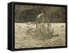 Sailors Following Northern Route, Engraving from Universal Cosmology-Andre Thevet-Framed Stretched Canvas