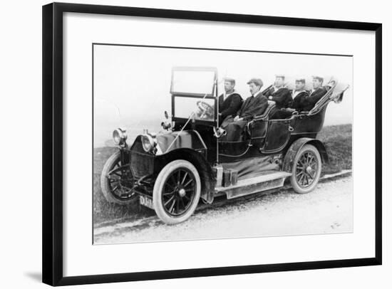 Sailors in a Humber Car, C1906-null-Framed Photographic Print