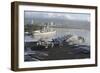 Sailors Man the Rails of USS Nimitz in Pearl Harbor-null-Framed Photographic Print