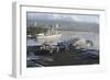 Sailors Man the Rails of USS Nimitz in Pearl Harbor-null-Framed Photographic Print