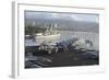 Sailors Man the Rails of USS Nimitz in Pearl Harbor-null-Framed Photographic Print