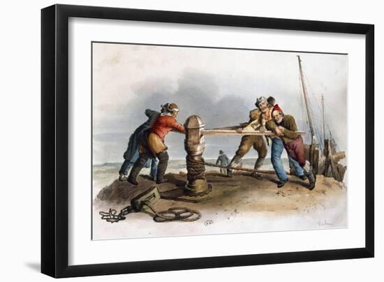 Sailors Mooring Ship, 1805, United Kingdom, 19th Century-null-Framed Giclee Print