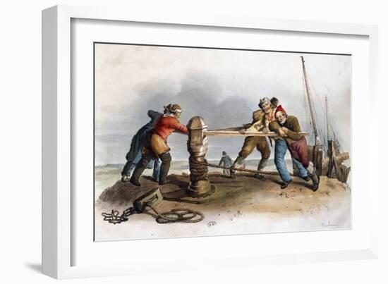 Sailors Mooring Ship, 1805, United Kingdom, 19th Century-null-Framed Giclee Print