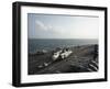 Sailors Move a C-2A Greyhound across the Flight Deck of USS Nimitz-null-Framed Photographic Print