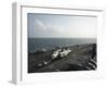 Sailors Move a C-2A Greyhound across the Flight Deck of USS Nimitz-null-Framed Photographic Print