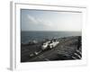 Sailors Move a C-2A Greyhound across the Flight Deck of USS Nimitz-null-Framed Photographic Print