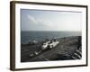 Sailors Move a C-2A Greyhound across the Flight Deck of USS Nimitz-null-Framed Photographic Print