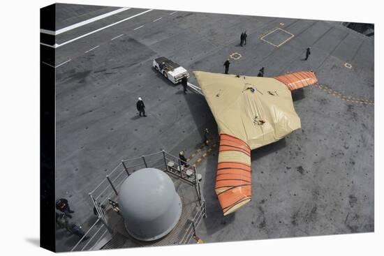 Sailors Move an X-47B Unmanned Combat Air System-null-Stretched Canvas