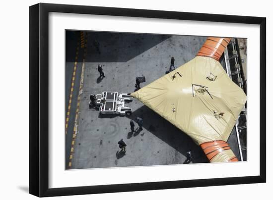 Sailors Move an X-47B Unmanned Combat Air System-null-Framed Photographic Print